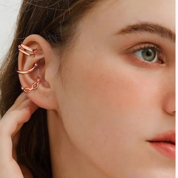 Accessories - Elegant Gold Tattoo Ivy Women's Earrings Faux Cuffs 5pcs Boho Bohemian